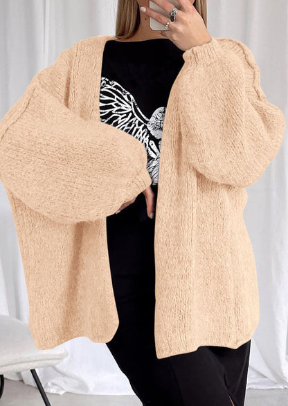 Women’s Oversized Lantern Sleeve Cardigan – Lightweight Fall Knit Sweater, Open Front