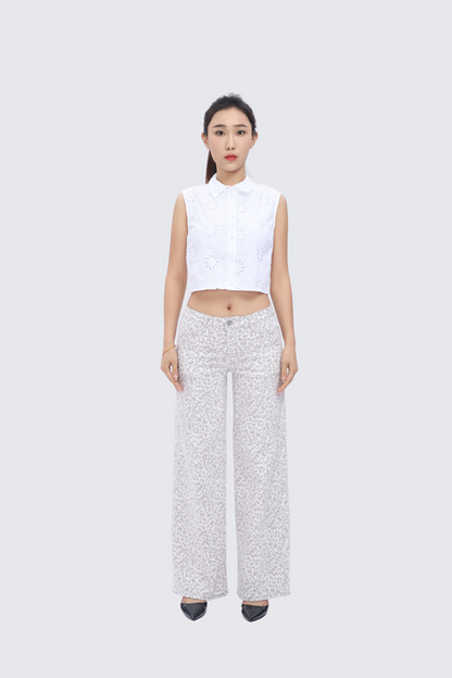 Women’s Baggy Wide-Leg Jeans – Mid-Low Rise, Stretchy & Comfortable