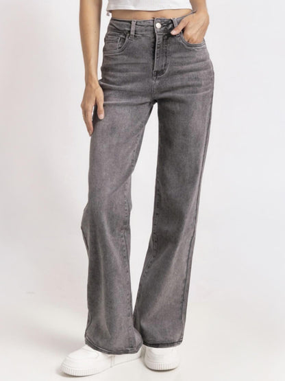 Casual Mid-Rise Denim Multi-Pocket Stretchy Jeans