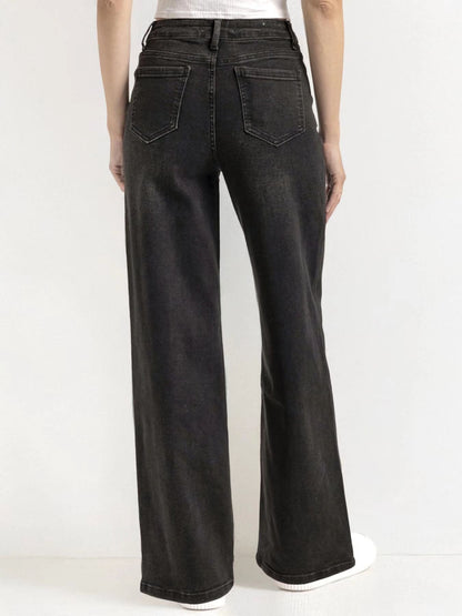 Casual Mid-Rise Denim Multi-Pocket Stretchy Jeans