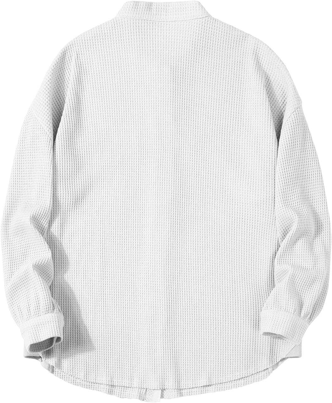 Women's Loose Fit Batwing Sleeve Waffle Knit Button Down Shirt